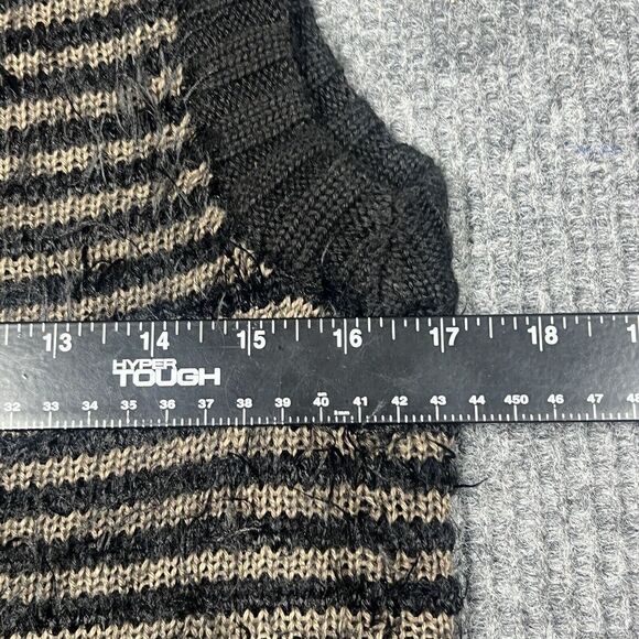 Rachel Roy Sweater Dress Womens Large Black Brown Striped Stretch Wool Fitted - Picture 13 of 13